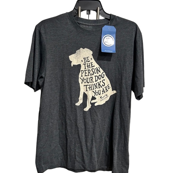 Life Is Good Tops - Life Is Good Dark Gray Dog Silhouette Tee